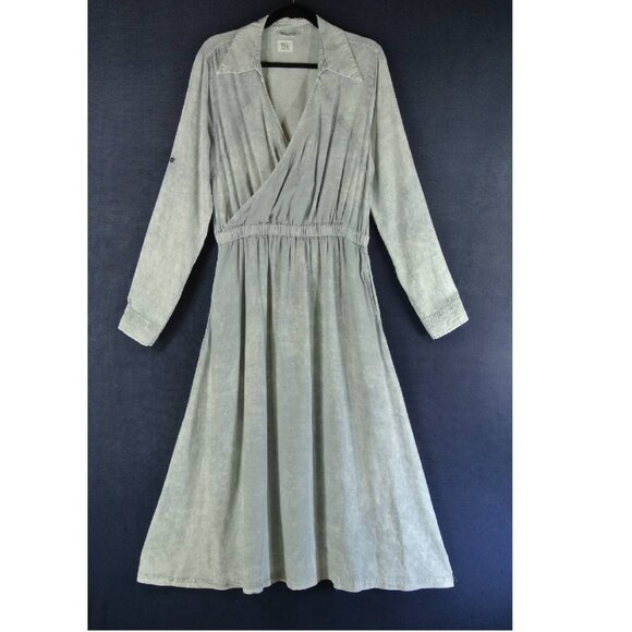 Wash Lab Denim Shirtdress In Ash Grey SIZE L#2608* - Picture 4 of 9